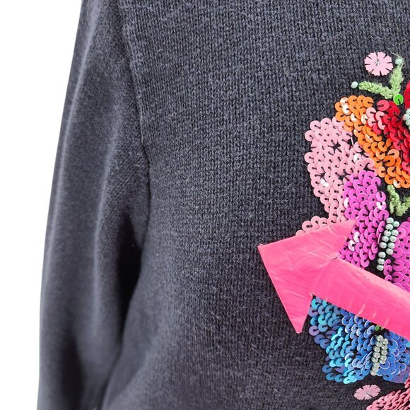 Vintage Quacker Factory Embellished Sequins Heart Butterfly Sweater Womens 1X - Picture 8 of 13
